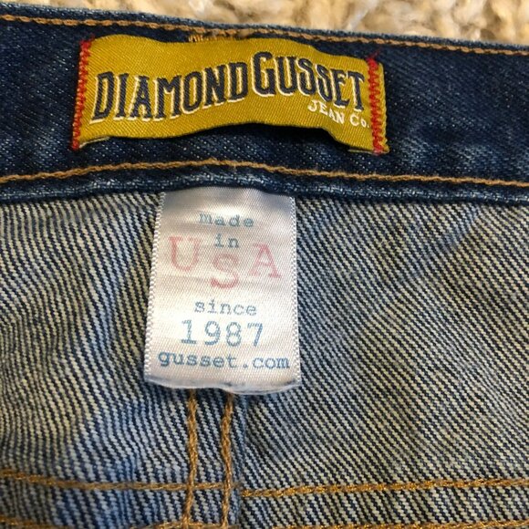Diamond Gusset Cotton Blue Denim sz 42x29 Mens Jeans Button Fly Made in USA - Picture 4 of 11